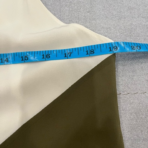 [L]Alice Olivia Two-Tone Sleeveless Silk A Shape Mini Dress Twisted Back - Picture 3 of 8